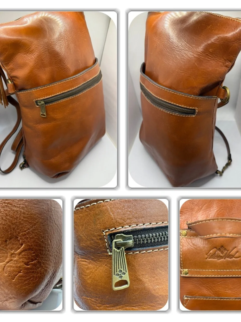 ECLECTIC PATRICIA NASH TASSEL RARE BROWN LEATHER 2-WAY BACKPACK BAG!